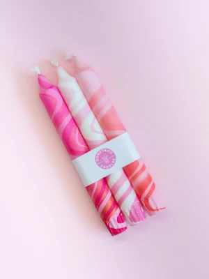 Pack de 3 velas Valentines Pink Marble