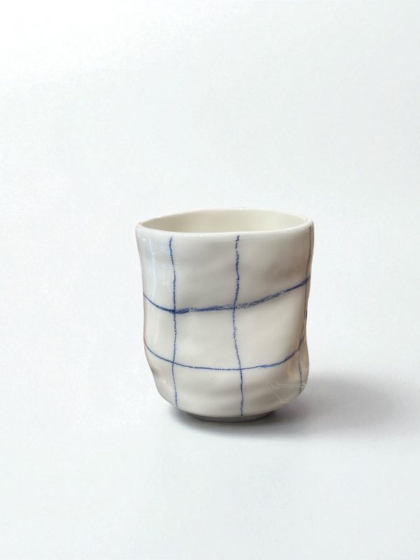 VASO CUADROS AZULES