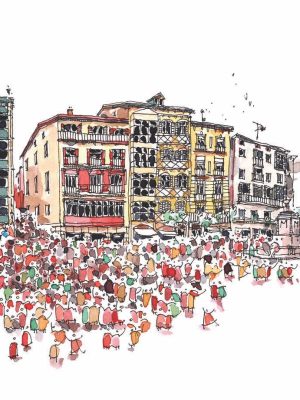 Lámina"La Plaza Santiago"