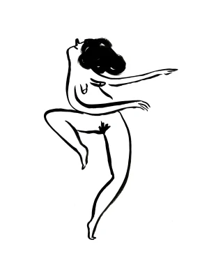 Lámina MUJER FELIZ BAILANDO