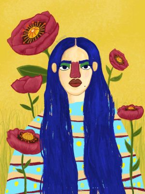 Lámina "Retrato pelo azul"